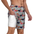 thumbnail image 3 of Picia Dachshund Dog Heart pattern Mens Swim Trunks with Compression Liner Stretch Beach Shorts Quick Dry with Zipper Pockets No-Chafing Board Shorts-Small, 3 of 9