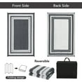 thumbnail image 5 of Twister.CK Outdoor Rug 8' x 10' Waterproof Patio Rug, Reversible Plastic Outside Carpet Storage Bag, for RV Camping Deck Balcony Porch, Gray & White, 5 of 8