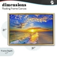 thumbnail image 4 of Stupell Industries Coastal Golden Sunset Beach Blue Sky Gold Floating Frame Canvas Art, 31 x 21, by Eszra Tanner, 4 of 8