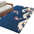 thumbnail image 2 of 3'x5' Area Rugs, Coastal Wave Indoor Outdoor Area Rug for Living Room Bedroom, Japanese Style Ocean Fish Blue Washable Bathroom Rugs Kitchen Floor Carpet Mats Home Decor Aesthetic, 2 of 8