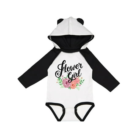 

Inktastic Flower Girl Hand Lettering with Flowers Illustration Gift Baby Girl Long Sleeve Bodysuit