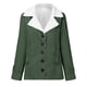 thumbnail image 4 of Chaquetas y abrigos casuales de manga larga sin capucha para mujer, abrigo de invierno cálido con solapas y botones, talla grande, 4 of 5