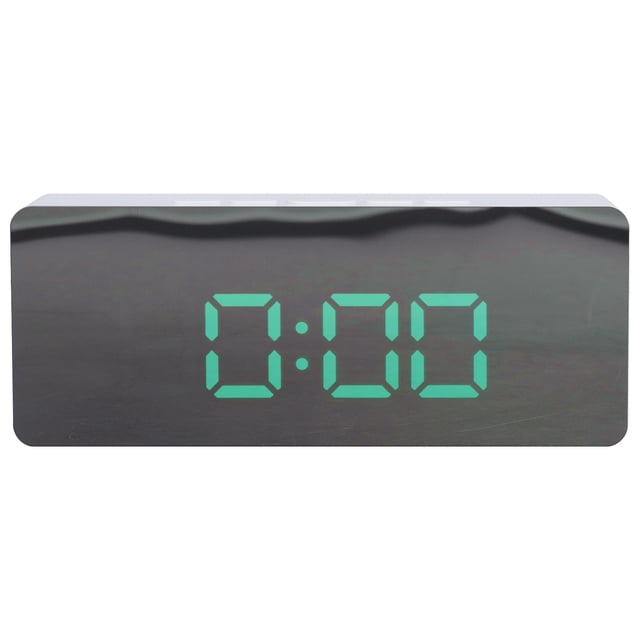 Reloj despertador con espejo LED, reloj despertador con espejo LED, reloj de escritorio, probado y confiable