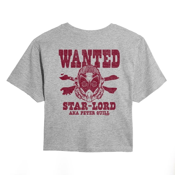 Marvel Guardians of the Galaxy - Wanted Star Lord - Juniors Cropped Graphic T-Shirt