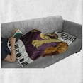 thumbnail image 5 of Opera Soft Flannel Fleece Throw Blanket, Cartoon Musical Instruments with Piano Guitar Saxophone Violin Print, Cozy Plush for Indoor and Outdoor Use, 50" x 60", Dark Mauve Multicolor, by Ambesonne, 5 of 5