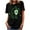 Black, variant on ICHUANYI Womens T-Shirt Stylish Short Sleeve Tees St.Patrick's Day Print Top Crew Neck Tops Cloth New Trending
