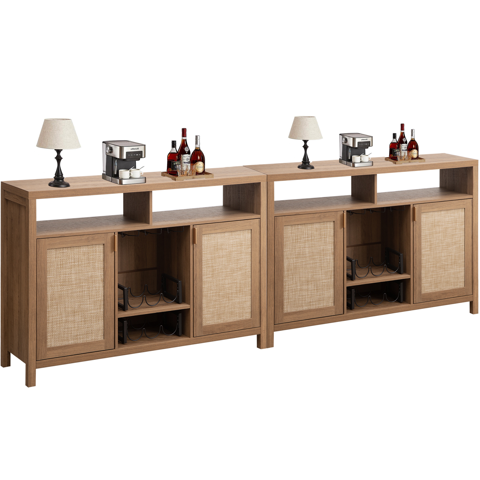 Boowill Wine Bar Set of 2, Mid Century Modern Boho Liquor