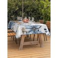 thumbnail image 2 of Outdoor Tablecloth with Umbrella Hole and Zipper, Vintage Fall Blue Rectangle Table Cloth 60x120 Inch Waterproof Tablecloth, Thanksgiving Botanical Pumpkins Picnic Table Cover for Patio Camping, 2 of 7