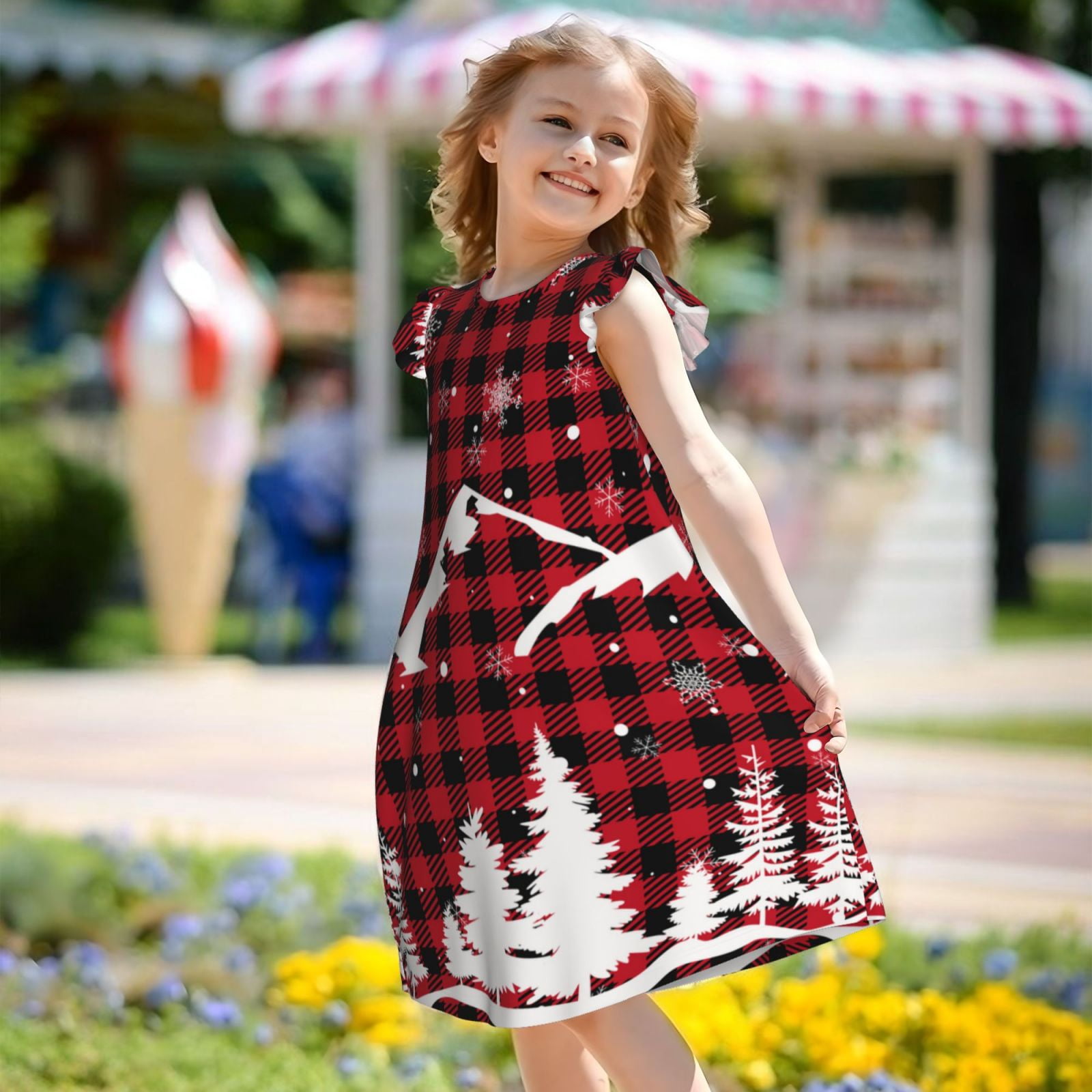 Haiem Christmas Tree Buffalo Plaid Printed Girls Nightgowns Sleepwear Short  Sleeve Pajama Dress Soft Princess Sleepshirt for 3-12 Years Kids Kids  Homewear-Large - Walmart.com