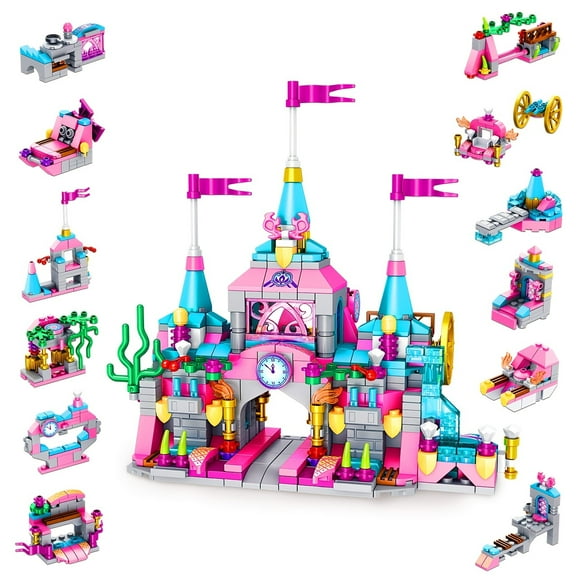 Juego de juguetes de construcción STEM de castillo de princesa de 568 piezas: kit de bloques de construcción perfecto para niñas de 6 a 12 años: ¡regalo de cumpleaños o Navidad educativo y divertido!