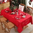 thumbnail image 2 of SASTYBALE Christmas Tablecloth Rectangle, Jacquard Snowflake Pattern Table Cloth for Rectangle Tables, Water Resistant Rectangular Tablecloths for Dining Room & Holiday Decoration, 2 of 7
