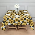thumbnail image 3 of Black White Checker Sunflower Pattern Square Tablecloth,Waterproof Square Table Cover,Wipeable Spillproof Washable Table Cover for Home Kitchen Party Decor 52"x52"(132x132cm), 3 of 6