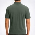 thumbnail image 6 of HAOTAGS Men’s Short Sleeve Waffle-Knit Polo Shirt, Classic Collar Lightweight & Breathable Casual Top Army Green XL, 6 of 8