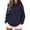 Navy, variant on Women's Mock Neck Stand Collar Zip Up No Hood Sweatshirt Jacket, Long Sleeve Loose Seam Pocket Lightweight Casual Sweater Top for Work Dates Parties Campus Weddings Meetings Casual Outings Black