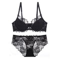 thumbnail image 3 of Ropa interior sexy europea y americana de talla grande para mujer, sujetador de encaje transpirable transparente ultrafino, conjunto de sujetador antiflacidez pequeño con pecho grande, 3 of 5