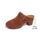 thumbnail image 4 of Mujeres Tacones Altos Cerrados Zapatillas Del Dedo Del Pie Bloque Tacón Mulas Estilo de Madera Clogs Casual Verano Oficina Diapositivas Sandalias Comodidad, 4 of 9
