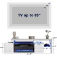 thumbnail image 2 of Cozy Castle Extra Wide 73.2" Fireplace TV Stand for TV up to 85", High Gloss TV Entertainment Center with Electric Fireplace and LED Lights, TV Console Cabinet, White, 2 of 8