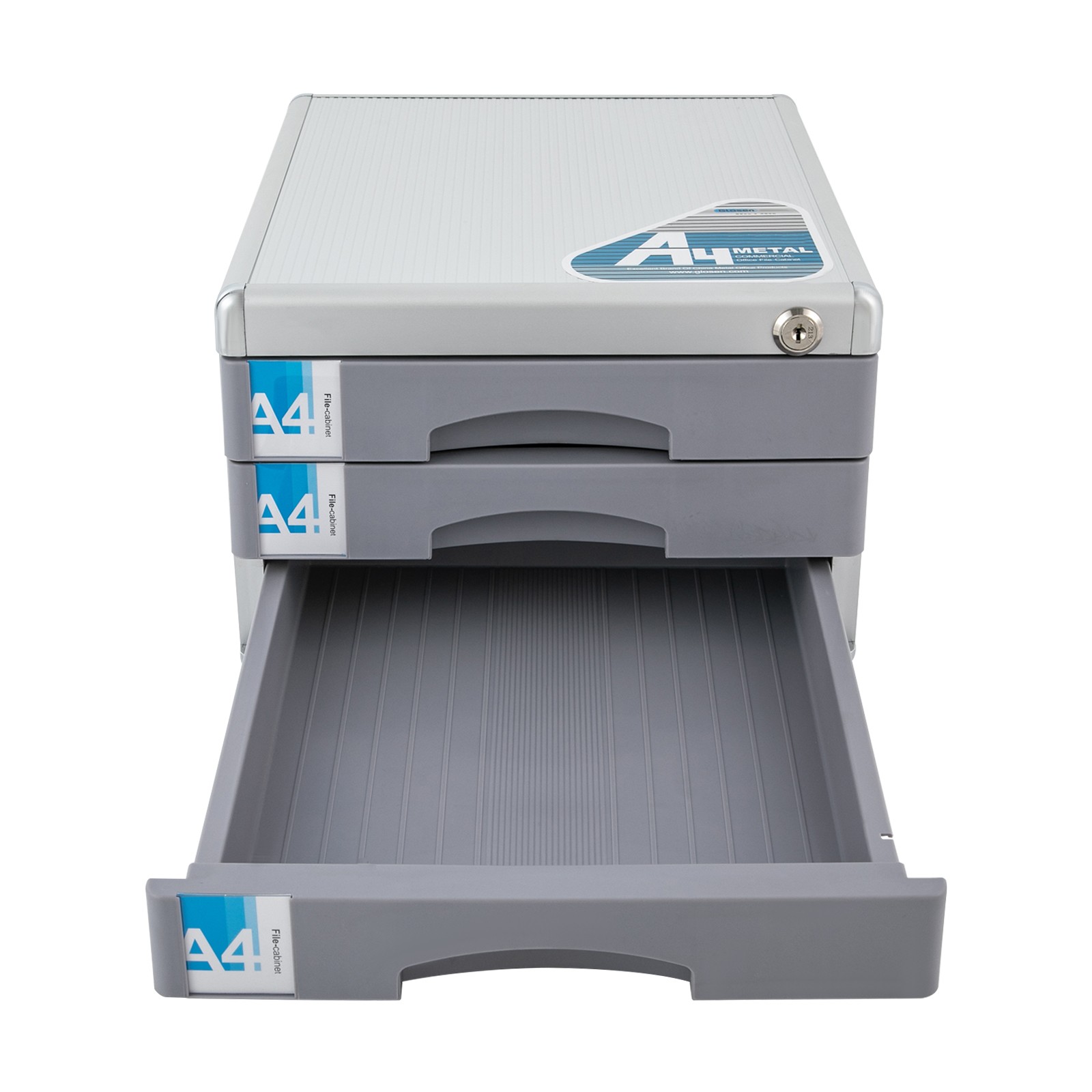 TFCFL 3 Tier File Cabient Drawers Organizer Desktop Lockable Filing Document Storage Box with 2x Keys