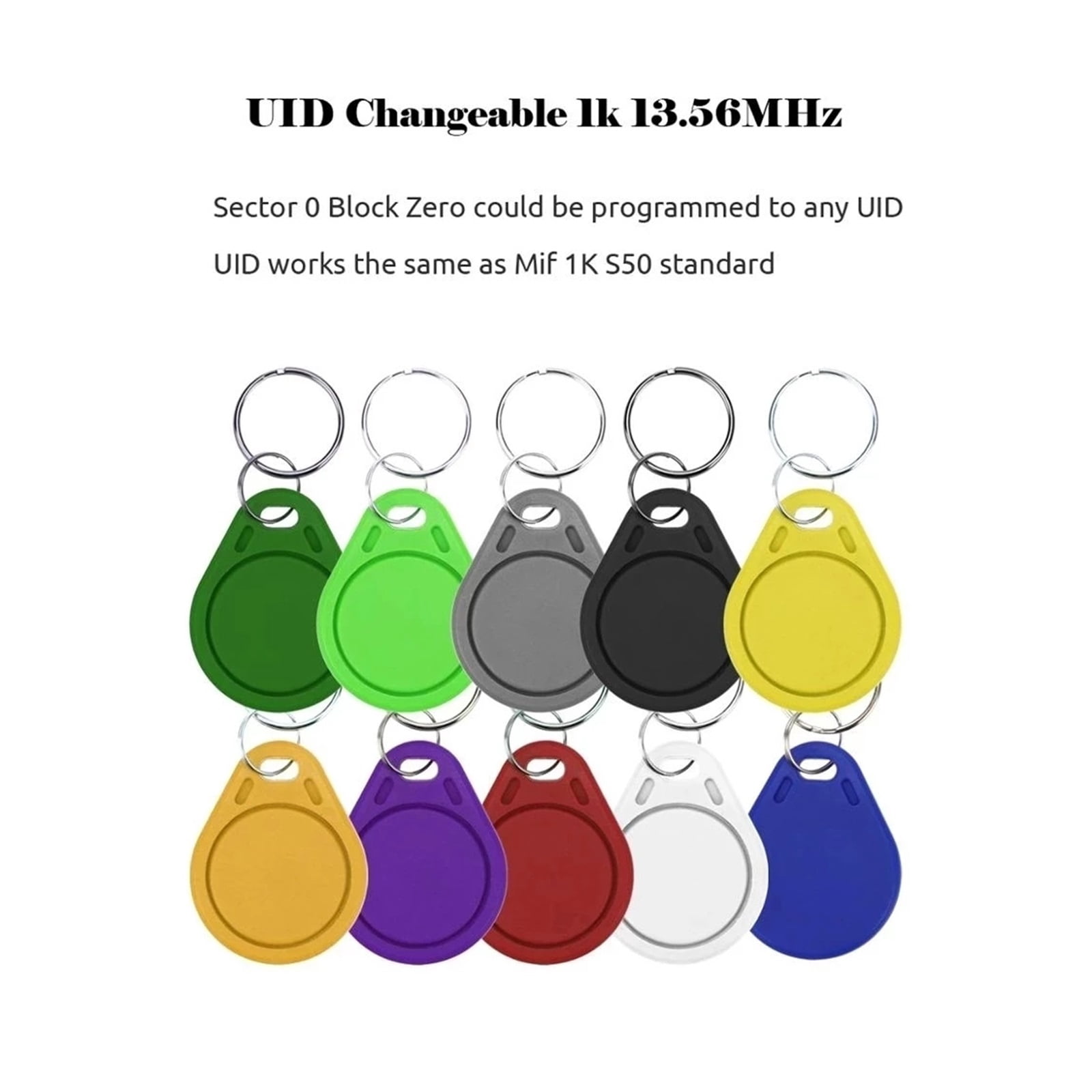 200pcs UID Block 0 Rewritable Writable 125KHZ 13.56MHz RFID Tag Key Fob Clone Card Tags Copy Cards Keychain Keyfob - Efficient Management