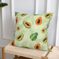 thumbnail image 6 of Throw Pillow Covers, Tropical Papaya leaf Soft Square Pillow Cases with Invisible Zipper for Couch Bed Sofa, Farmhouse Fall Home Decor 12"x12", 6 of 7
