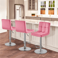 thumbnail image 6 of Topeakmart 2pcs Adjustable Velvet Counter Bar Stools with Backrest for Dining Room, Pink, 6 of 9