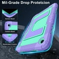 thumbnail image 7 of Allytechgroup Rugged Case for Samsung Galaxy Tab A11+ Plus 11" SM-X230 X235, 3-Layers TPU PC with Shoulder Strap Shockproof Dual Angle Stand Kids Friendly Case for Galaxy Tab A11+, Purple+Mint, 7 of 7