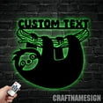 thumbnail image 3 of Craftnamesign Custom Cute Sloth Metal Wall Art LED Light, Sloth Wall Sign, Sloth Wall Decor, 3 of 5