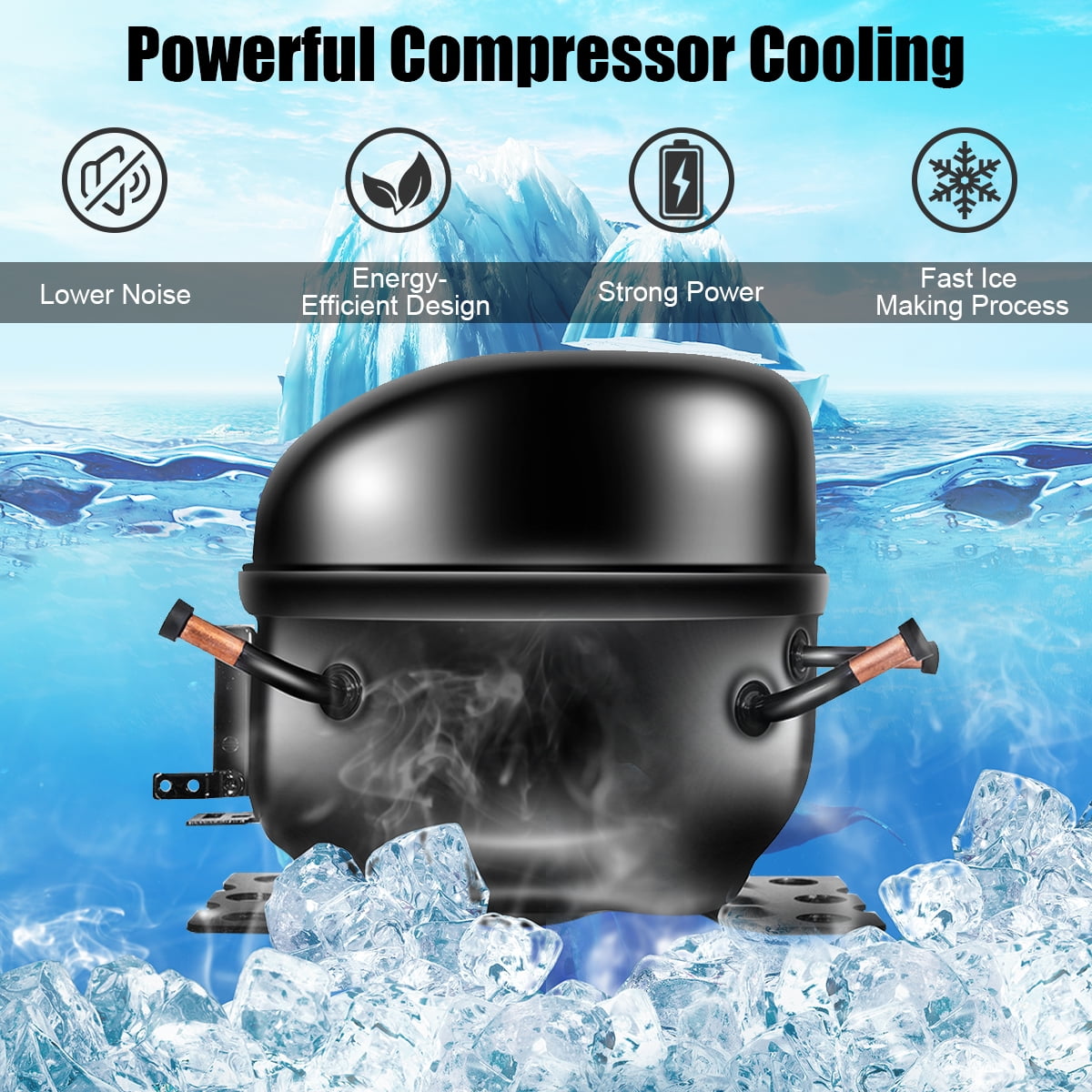 costway 48 lbs stainless self-clean ice maker with lcd display manufacturer