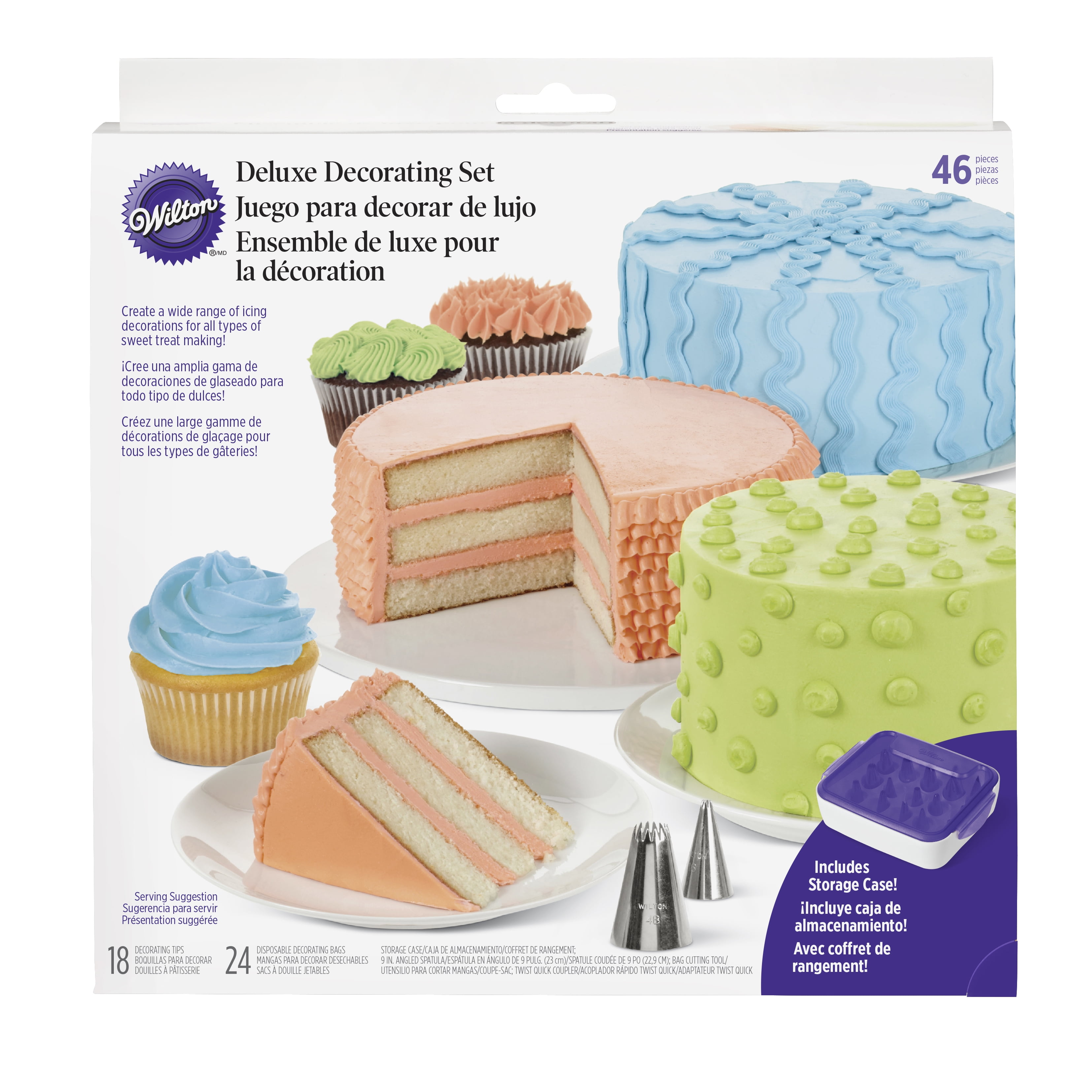 Wilton Deluxe Decorating Tip Set 46 Piece Walmart Com