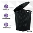 thumbnail image 3 of Superio 50L Wicker Plastic Corner Laundry Hamper with Lid - Black (2 Pack), 3 of 9