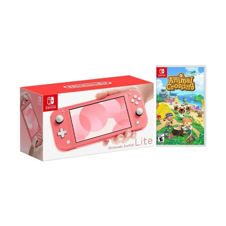 2020 New Nintendo Switch Lite Coral Bundle with Animal Crossing: New Horizons NS Game Disc - 2020 Best (Best Games To Play With Joystick)