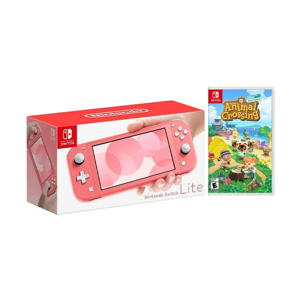 2020 New Nintendo Switch Lite Coral Bundle With Animal Crossing