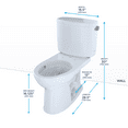 thumbnail image 2 of Toto Drake II Two-Piece Elongated 1.28 GPF Universal Height Toilet with CeFiONtect and Right-Hand Trip Lever, Cotton White (CST454CEFRG#01), 2 of 5