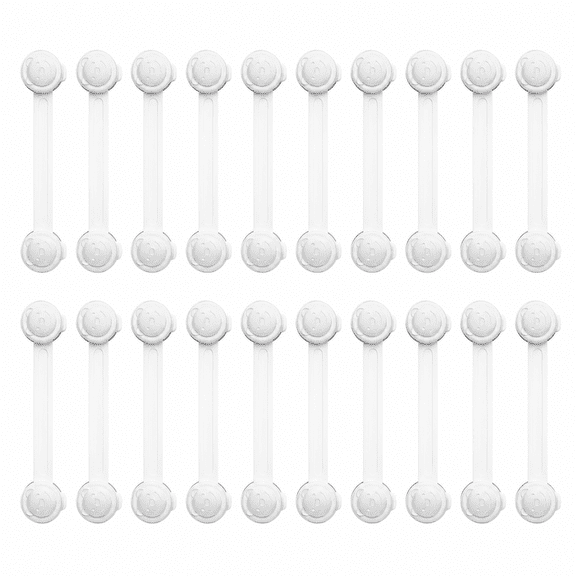 20 Pack White Adjustable Baby Safety Strap Locks for Cabinets, Drawers, Refrigerators and Appliances