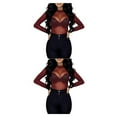 thumbnail image 3 of Qarigey Mujer Base Camisa Sexy Manga Larga Encantadora Señoras Camiseta Moda Decoración Club Mujer Tops Primavera Verano Vino Rojo L Vino rojo L 2Conjunto, 3 of 6