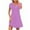 Purple, variant on Luxalzxs Women's Casual Dresses Short Sleeve Pleated Button Down V Neck Beach Mini Dress Summer Vacation T Shirt Dress Sundresses