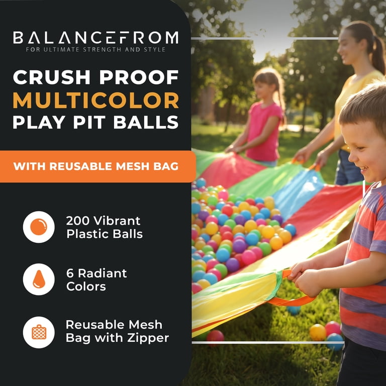 BalanceFrom Play Pit Balls, 200 Count Rainbow Colors photo 2