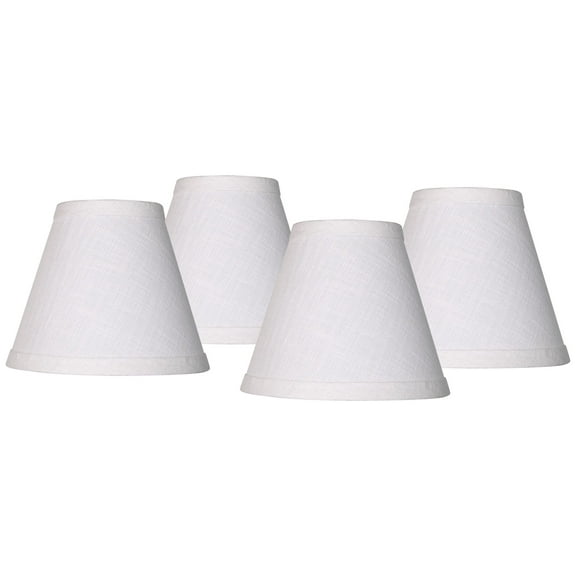 Springcrest Set of 4 Hardback Empire Lamp Shades White Linen Small 3" Top x 6" Bottom x 5" High Candelabra Clip-On Fitting