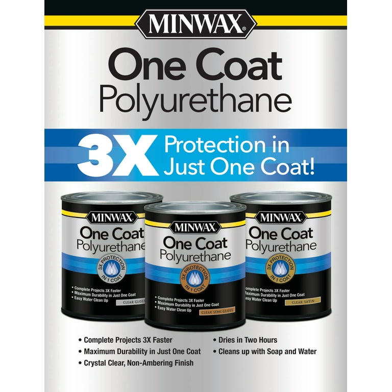 Minwax Water Based Polycrylic Protective Finish, Clear Gloss 1 Quart. NOS