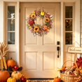 thumbnail image 5 of PSVFUJZ 18 Inch Fall Wreaths for Front Door, Thanksgiving Farmhouse Decor, Artificial Autumn Wreath with Flower Pumpkin Leaf for Thanksgiving Farmhouses Home Outdoor Indoor Decor, 5 of 6