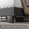 thumbnail image 3 of Honfach King Bed Frame, Velvet Upholstered Platform Bed Frame, Solid Wood Slats & Heavy Duty Feet Support, No Box Spring Needed, Noise-Free, Easy Assembly, Dark Gray, 3 of 8