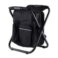 thumbnail image 1 of Silla enfriadora tipo mochila, ligera, de gran capacidad, plegable, para acampar, para viajes, playa, senderismo, picnic, color negro, 1 of 12