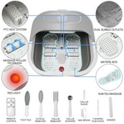 UNIFULL Foot Spa Bath with Heat and Temperature Control, Massager Roller, Bubble, Remote Control, Pedicure Kit, Red Light, Heating Foot Bath