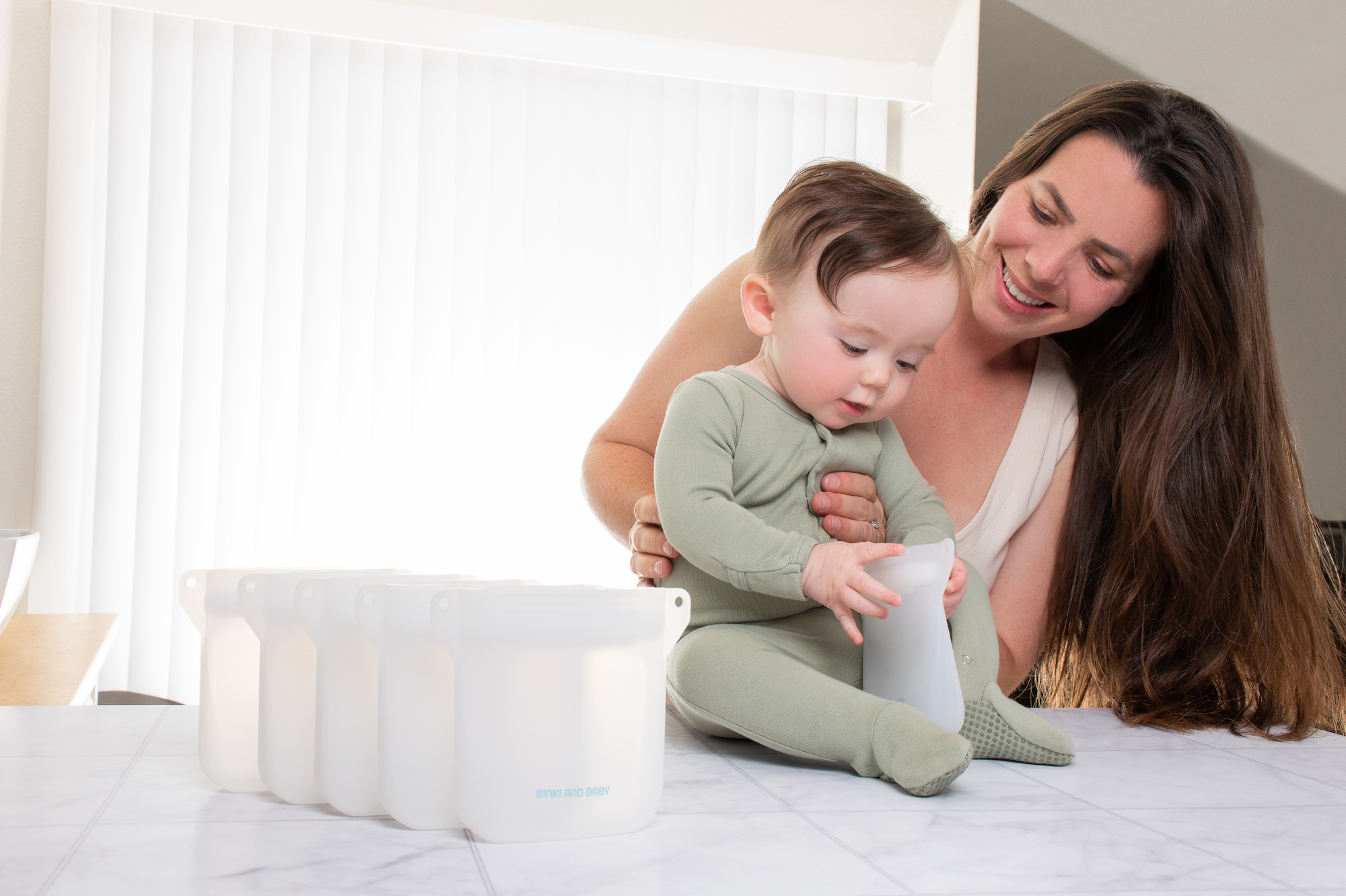Binki and Baby Reusable Silicone Breastmilk and Food Storage Bags