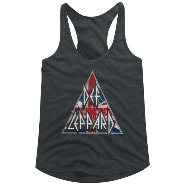 Def Leppard Britlogo Black Women's Slim Fit Racerback Tank Top Xl
