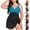 Coffee, variant on JSGEK Womens Color Block Tankini Set Ruched Design Tummy Control Fabric Relaxed Silhouette for Water Activities Brown XXL