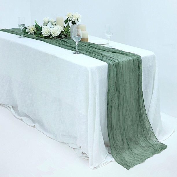 Balsacircle 10 Feet Olive Green Cotton Cheesecloth Gauze Extra Long Table Runner Wedding Reception Supplies Party Home Decorations Walmart Com Walmart Com
