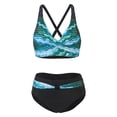 thumbnail image 4 of GZWYHT Bathing Suit for Women Tankini Swimsuits for Women Womens Swimsuits Two High Waisted Bathing Suits Color Block Wrap Front Bikini Sets Womens Swimsuits Bikini Sets for Women Green 5XL, 4 of 5