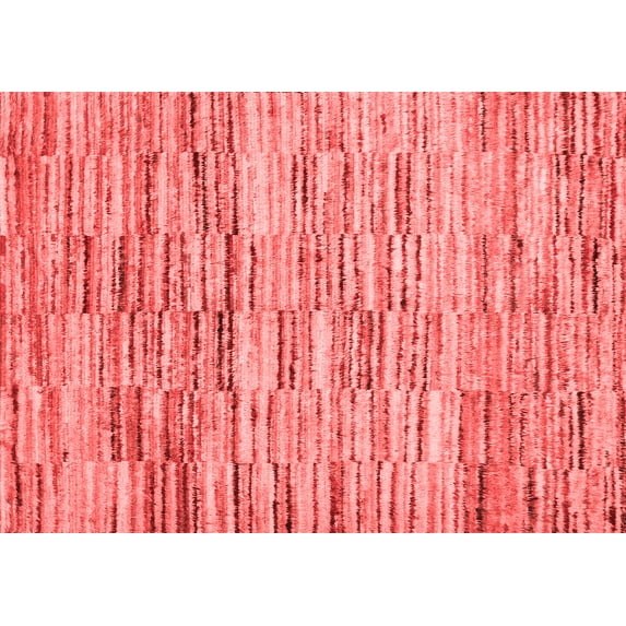 Ahgly Company Indoor Rectangle Abstract Red Contemporary Area Rugs, 2' x 5'