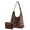 Coffee-1, variant on Spencer Retro PU Bags for Women Tote Bag with Purse Slouchy Bag Hobo Handbag Crescent Satchels Shoulder Bag, 2pcs Bag Set, Beige